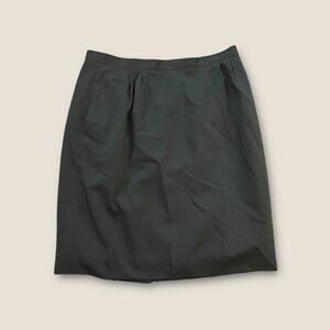 Vintage 80s Jacqueline Ferrar Knee Length Pencil Skirt Dark Forest Green 16